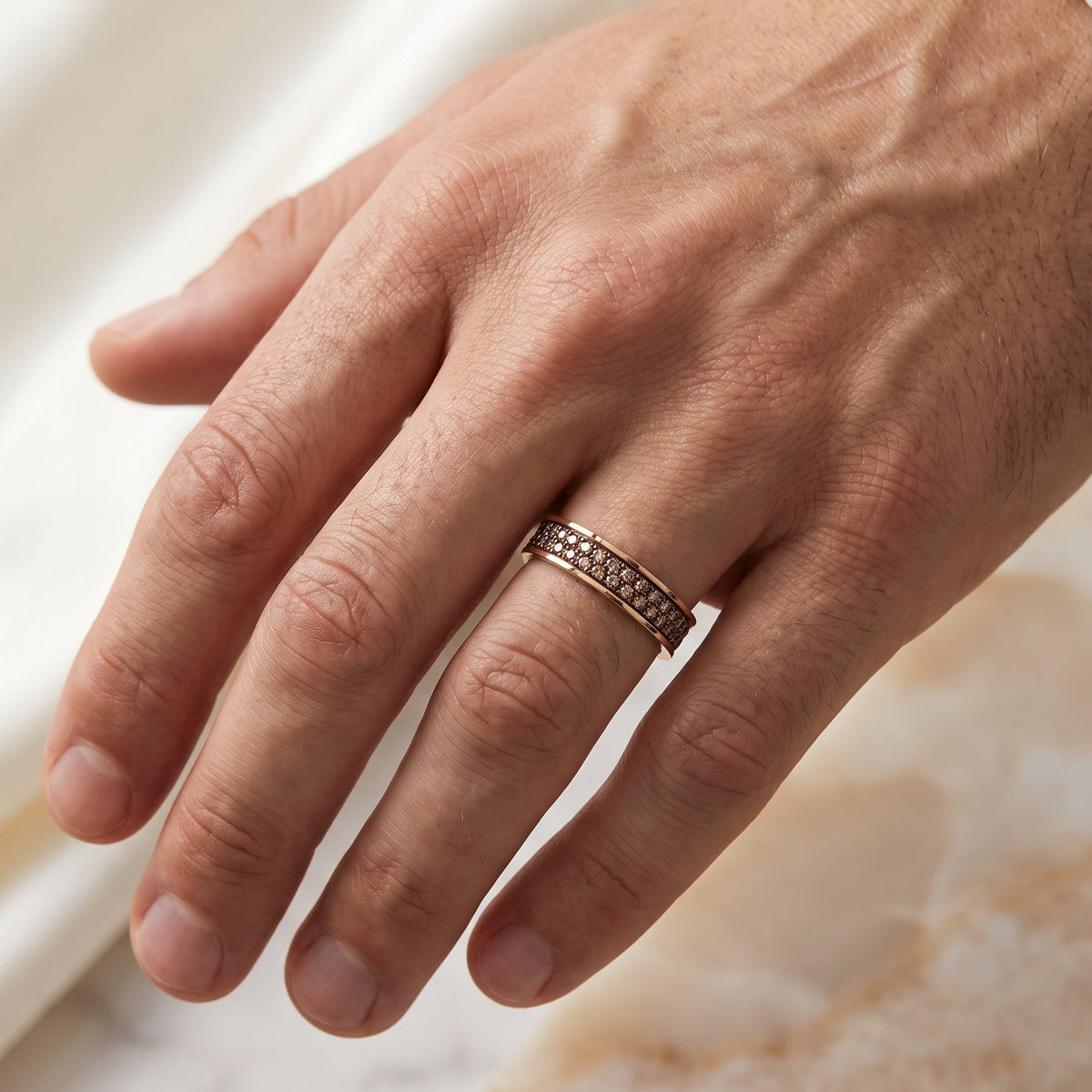 Alliance Homme Aura Or Rose Portée Collection Mariage Manipura