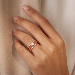 Bague Manipura Triple Or Rose Collection Celeste Manipura Portée