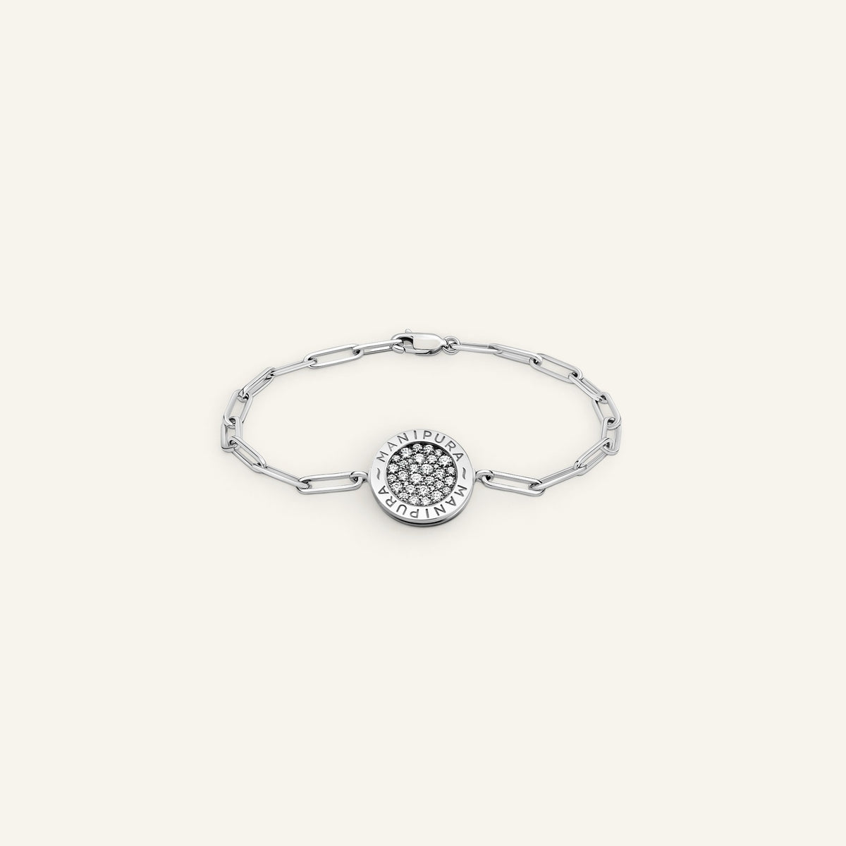 Bracelet Cercle d'Or Pavé Or Blanc Collection Cercle d'Or Manipura