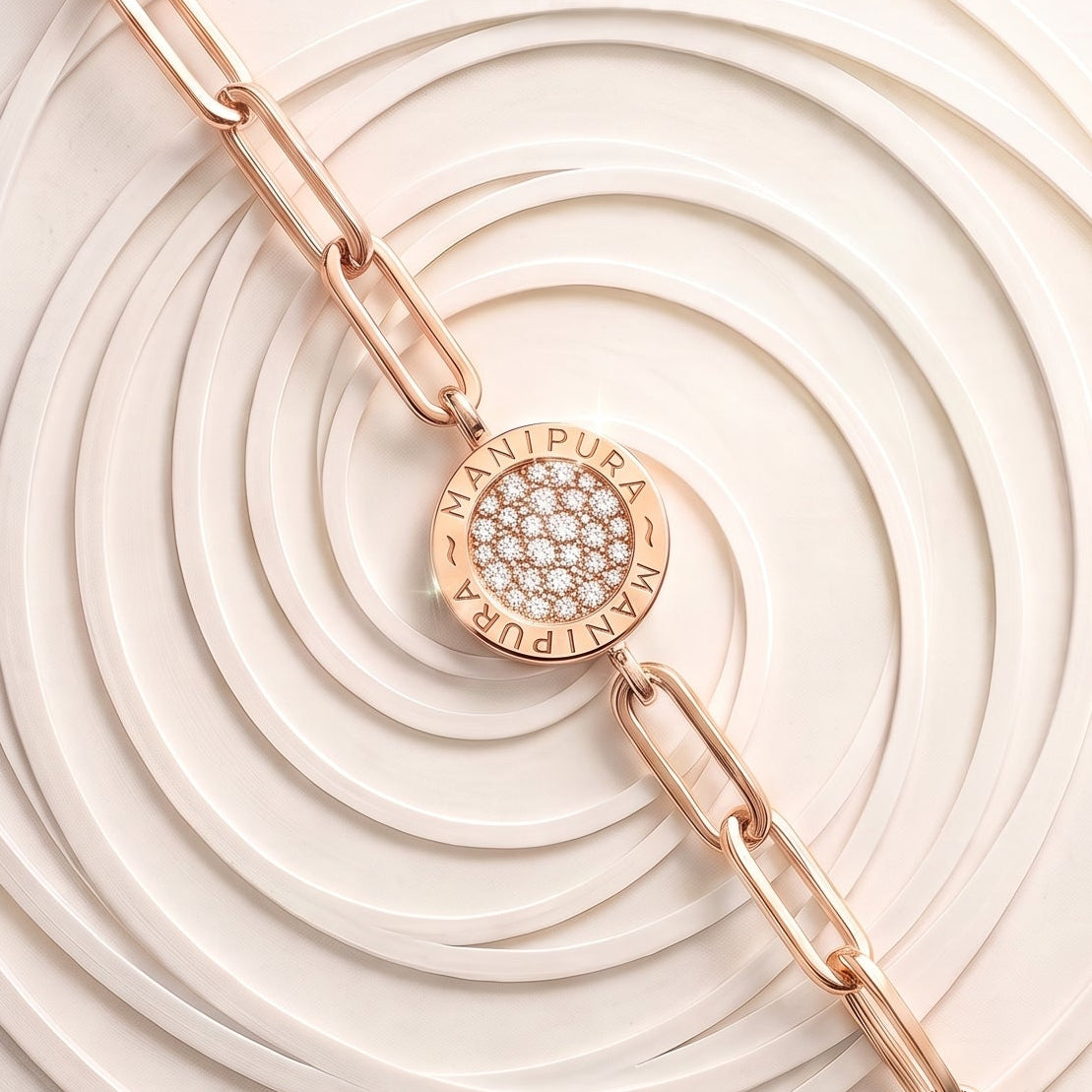 Bracelet Cercle d'Or Pavé Or Rose Studio Collection Cercle d'Or-Manipura