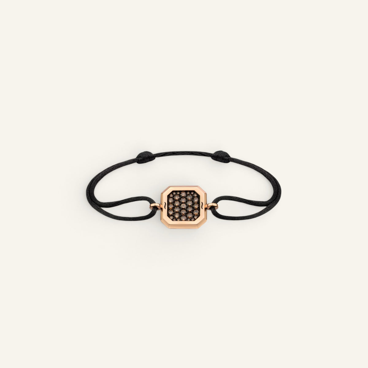 Bracelet Cordon Carre d'Or Pavé Brown Or Rose Collection Carré d'Or Manipura 