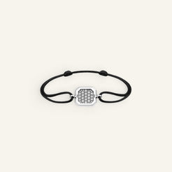 Bracelet Cordon Carré d'Or Pavé Or Blanc Collection Carré d'Or Manipura