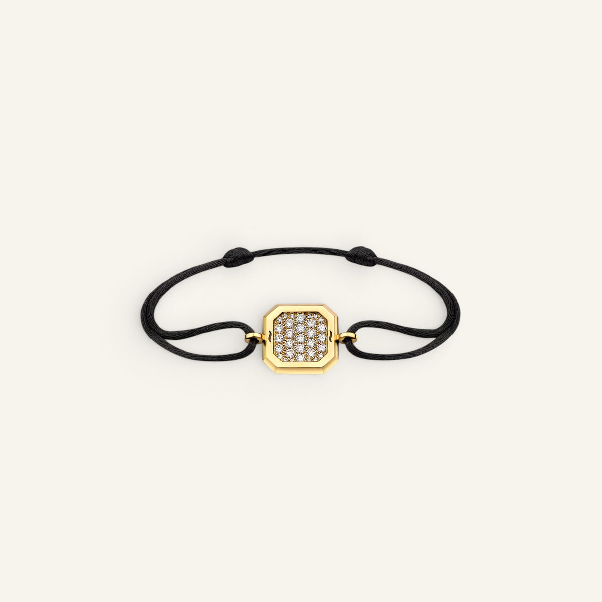 Bracelet Cordon Carré d'Or Pavé Or Jaune Collection Carré d'Or Manipura