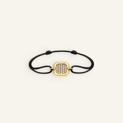 Bracelet Cordon Carré d'Or Pavé Or Jaune Collection Carré d'Or Manipura