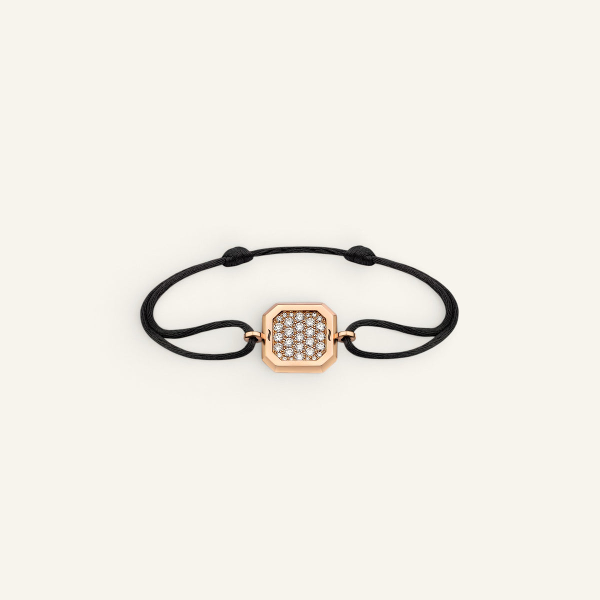 Bracelet Cordon Carre d'Or Pavé Or Rose Collection Carré d'Or Manipura