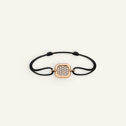 Bracelet Cordon Carre d'Or Pavé Or Rose Collection Carré d'Or Manipura