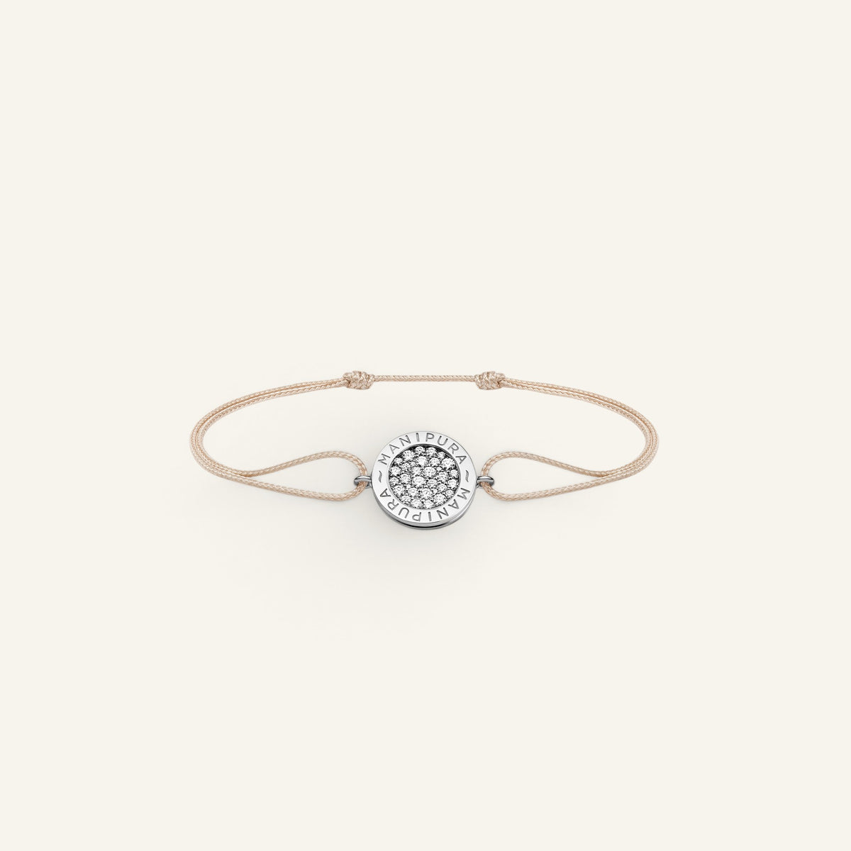 Bracelet Cordon Cercle d'Or Pavé Or Blanc Collection Cercle dOr Manipura