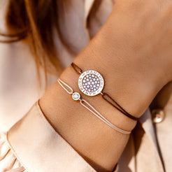 Bracelet Cordon Cercle d'Or Pavé Or Rose Manipura