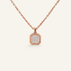 Collier Carré d'Or Pavé Or Rose Collection Carré d'Or Manipura