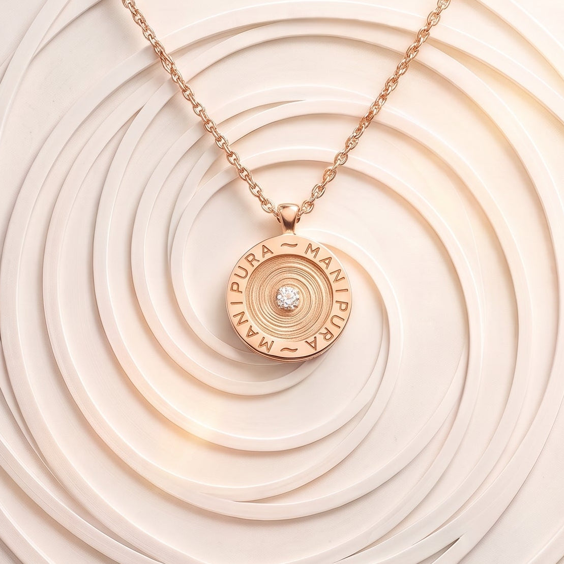 Collier Cercle d'Or Or Rose Manipura 