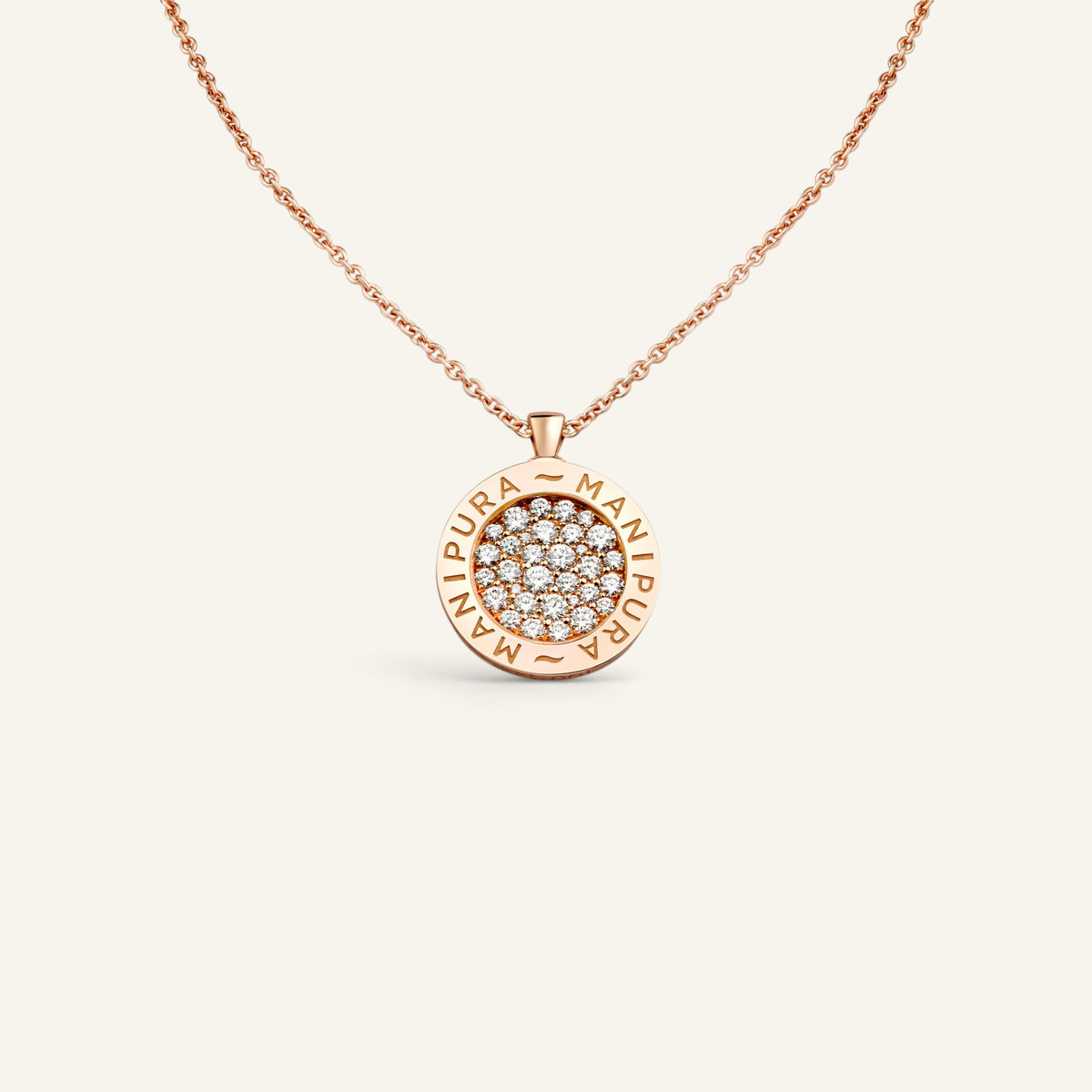 Collier Cercle d'Or Pavé Or Rose Collection Cercle d'Or Manipura