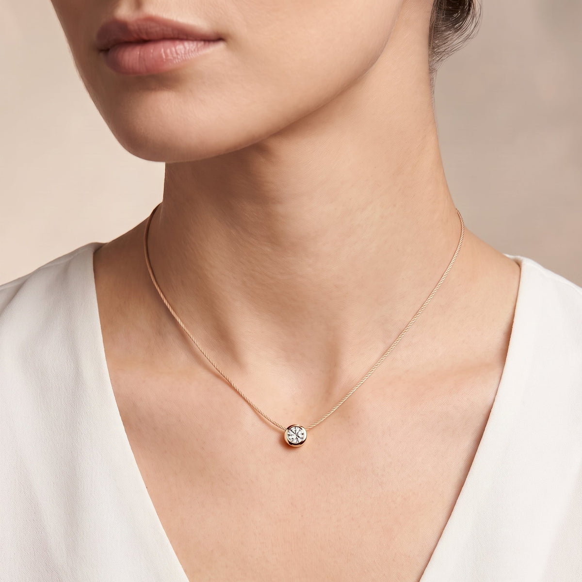 Collier Cordon Manipura Or Rose