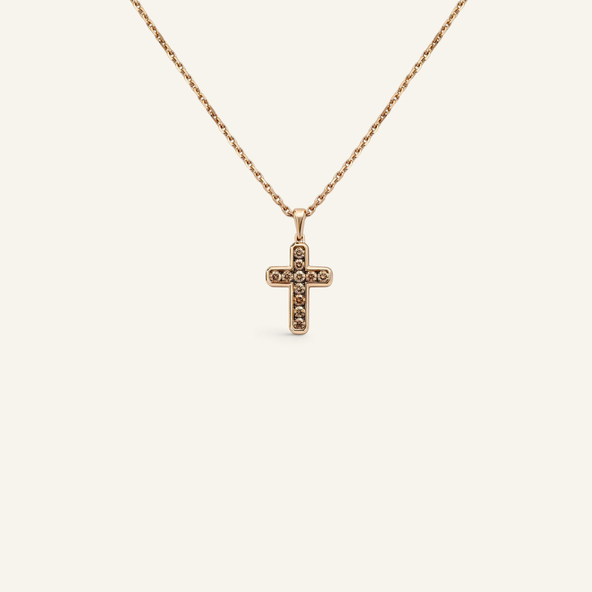 Collier Croix Brown S Or Rose Collection Signature Manipura