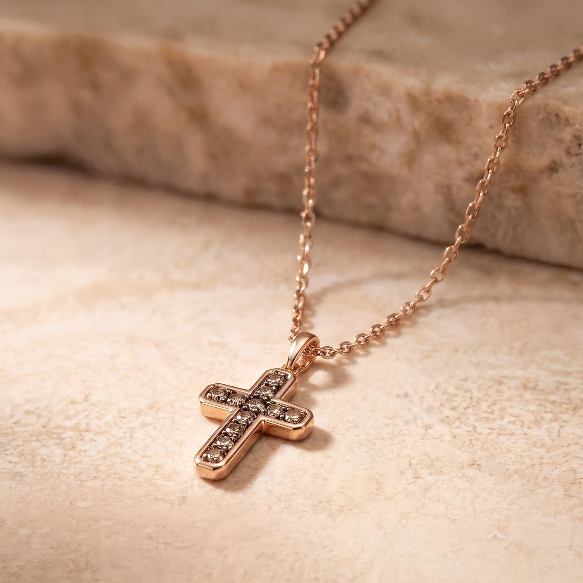 Collier Croix Brown S Or Rose Studio Collection Signature Manipura