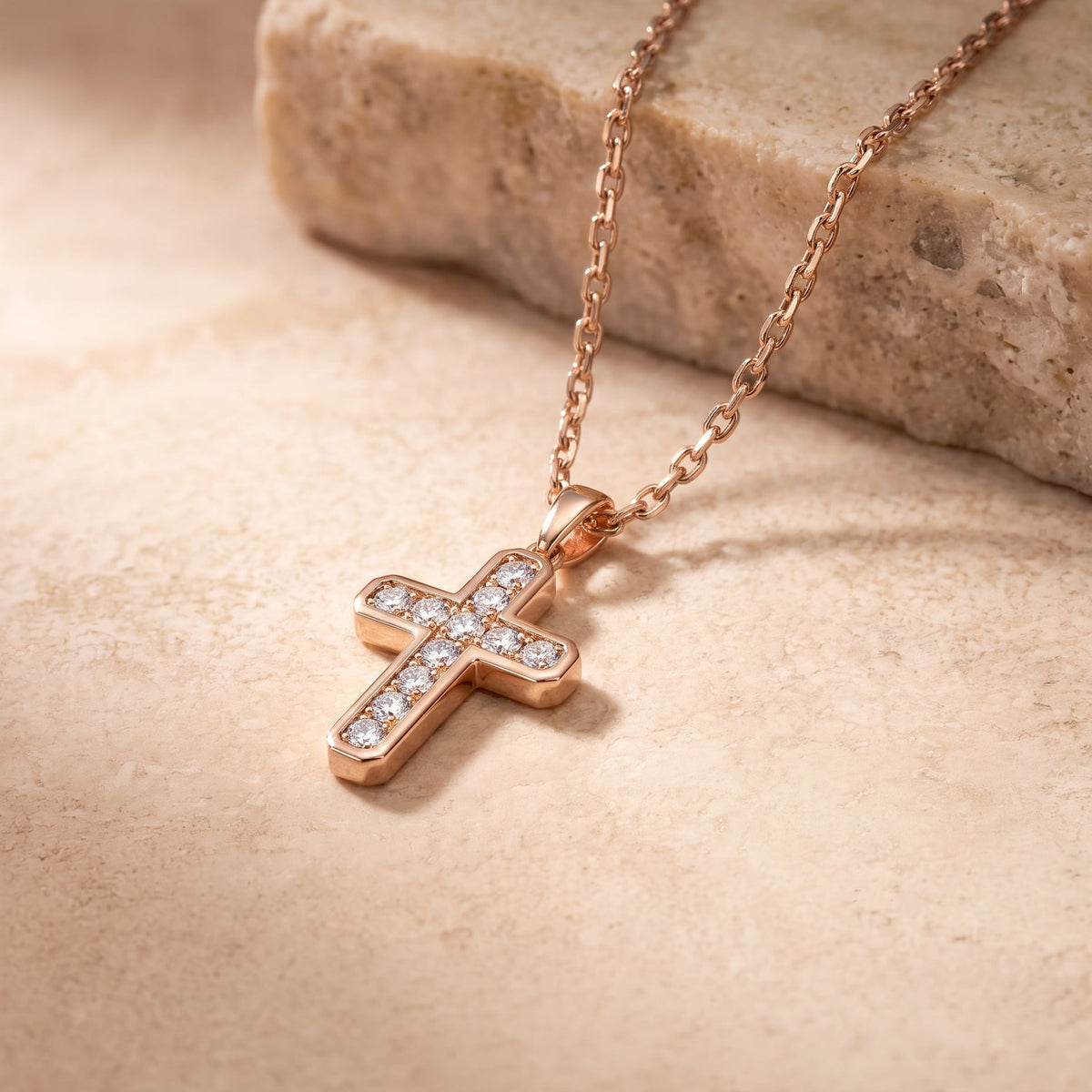 Collier Croix S Or Rose Studio Collection Signature Manipura 