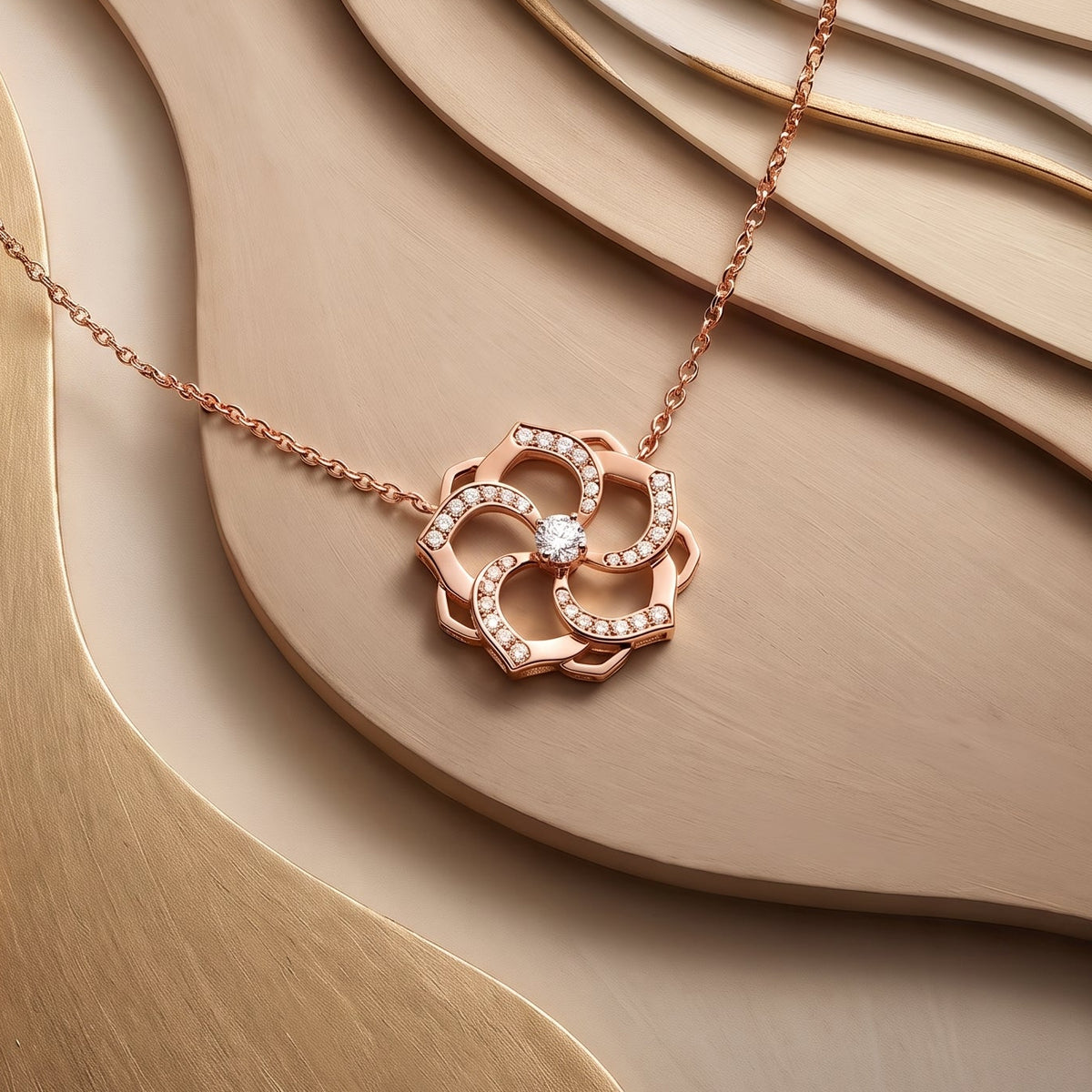 Collier Mandala Or Rose Manipura