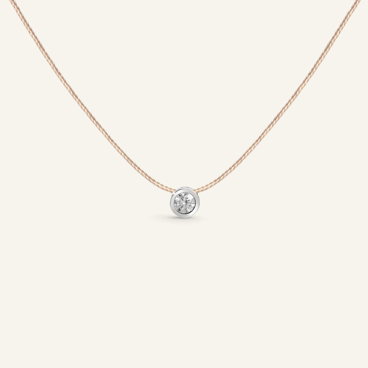 Collier Manipura Cordon Nude Or Blanc 013ct Collection Eternelle Manipura