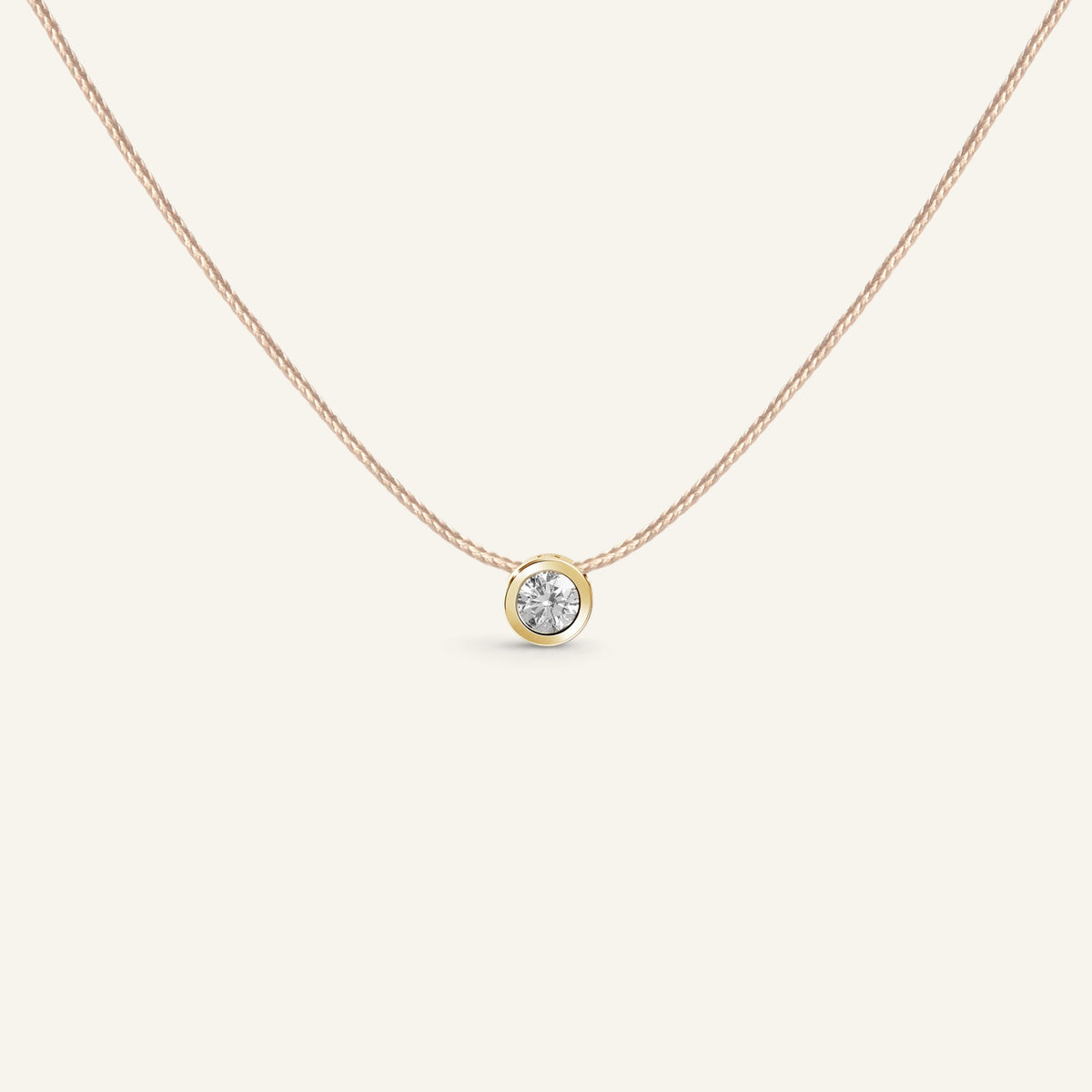 Collier Manipura Cordon Nude Or Jaune 013ct Collection Eternelle Manipura