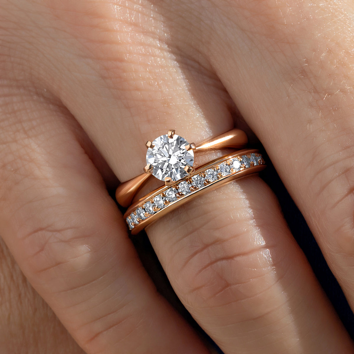Solitaire Alliance Manipura Or Rose Collection Mariage Manipura