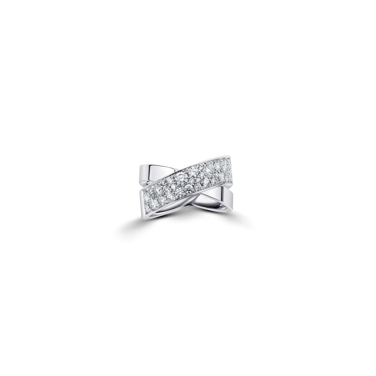 Bague croisée pavée